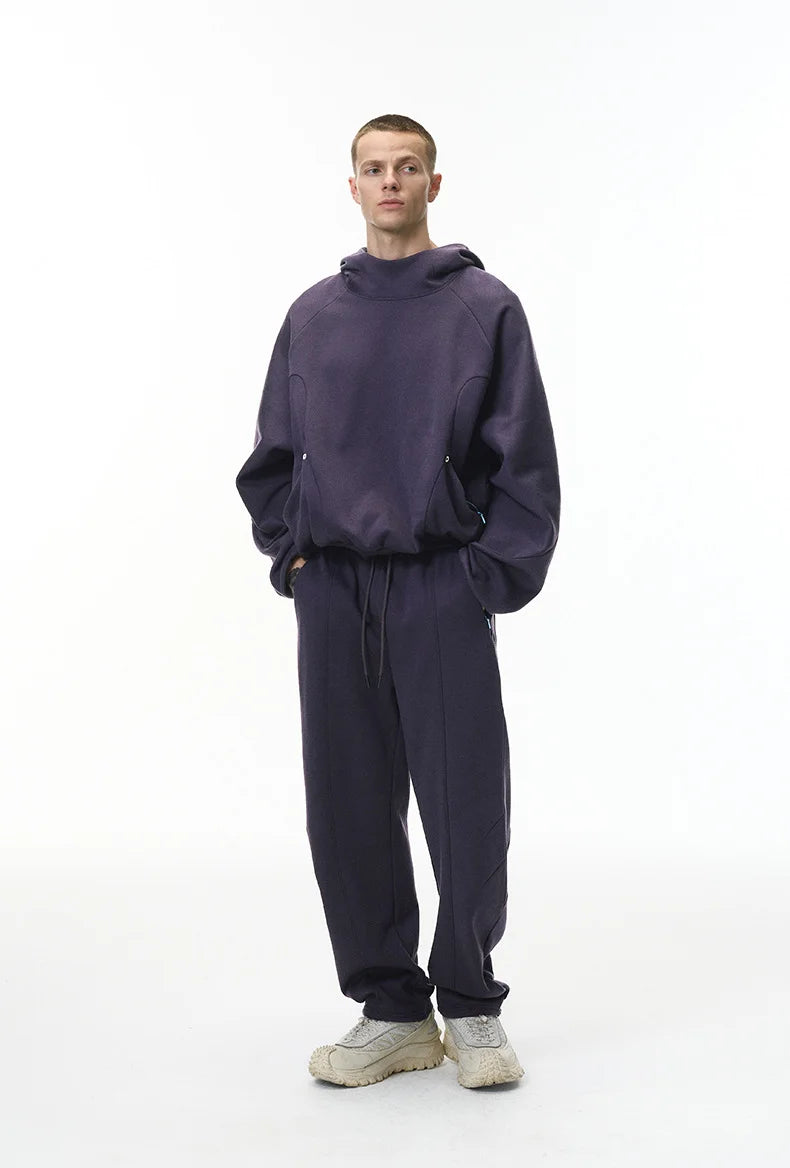 Ensemble sweat à capuche et pantalon de jogging non-genré en molleton déstructuré - F