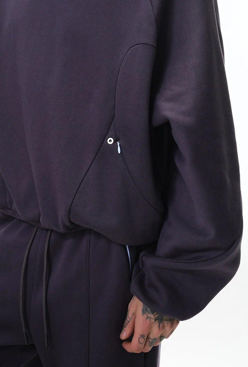 Ensemble sweat à capuche et pantalon de jogging non-genré en molleton déstructuré - F