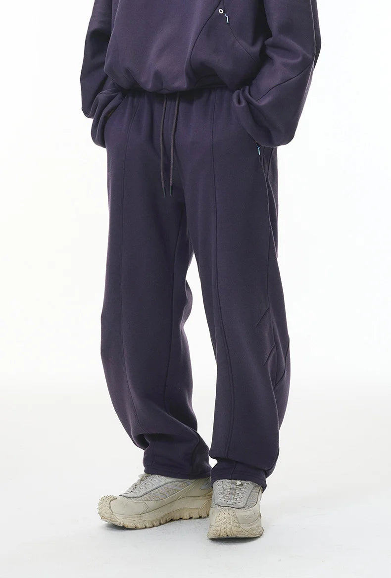 Ensemble sweat à capuche et pantalon de jogging non-genré en molleton déstructuré - F