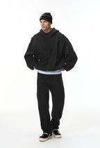 Ensemble sweat à capuche et pantalon de jogging non-genré en molleton déstructuré - F
