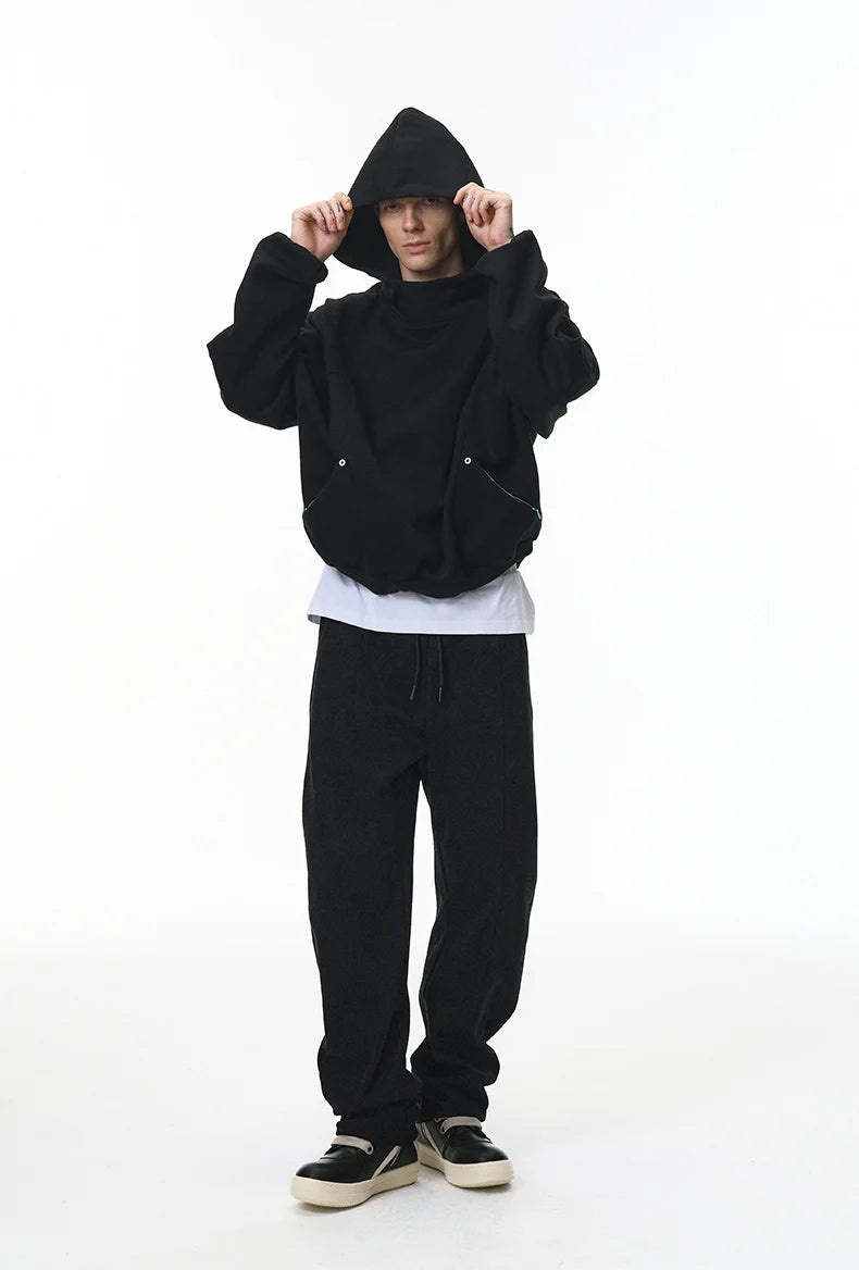 Ensemble sweat à capuche et pantalon de jogging non-genré en molleton déstructuré - F