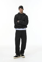 Ensemble sweat à capuche et pantalon de jogging non-genré en molleton déstructuré - F