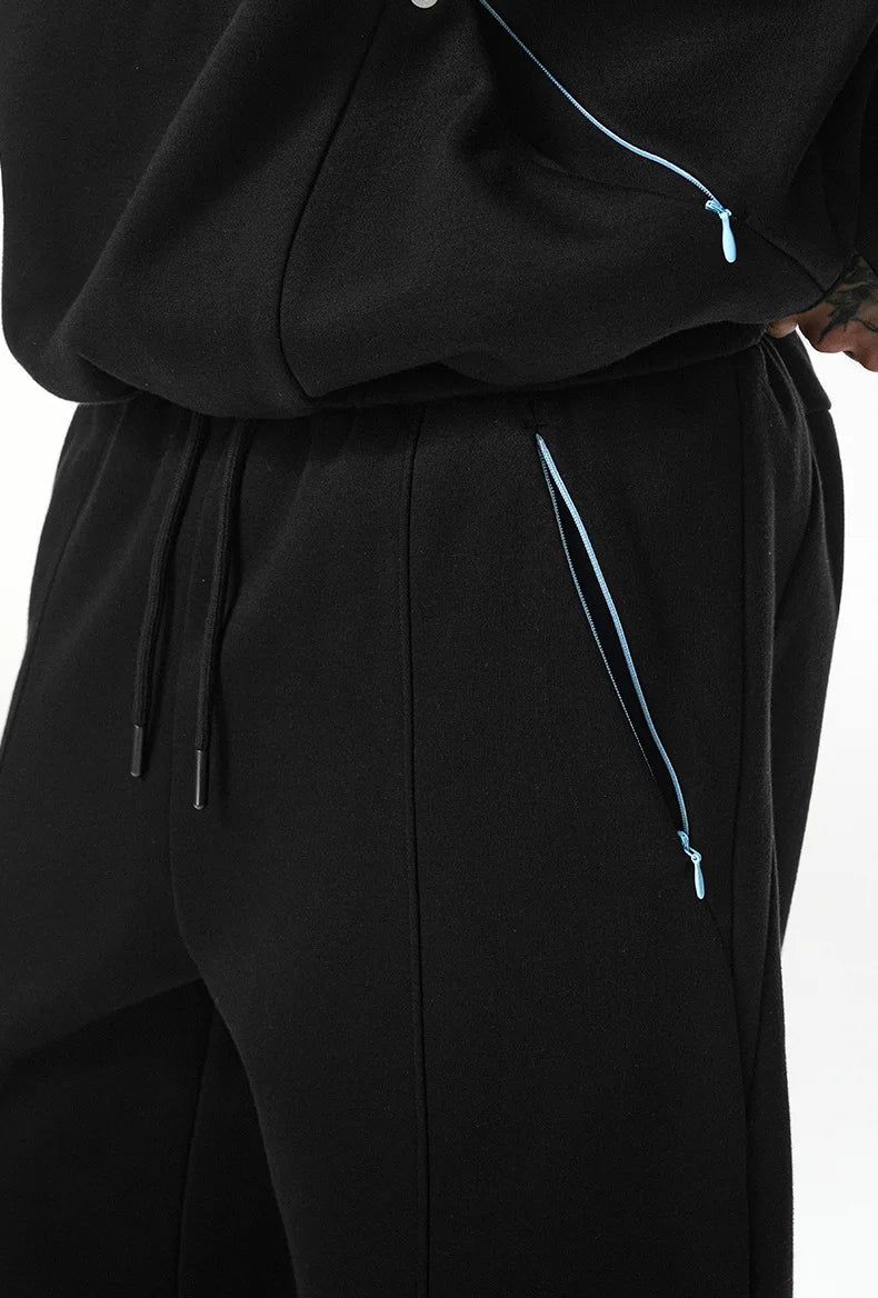 Ensemble sweat à capuche et pantalon de jogging non-genré en molleton déstructuré - F
