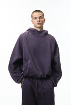 Ensemble sweat à capuche et pantalon de jogging non-genré en molleton déstructuré - F