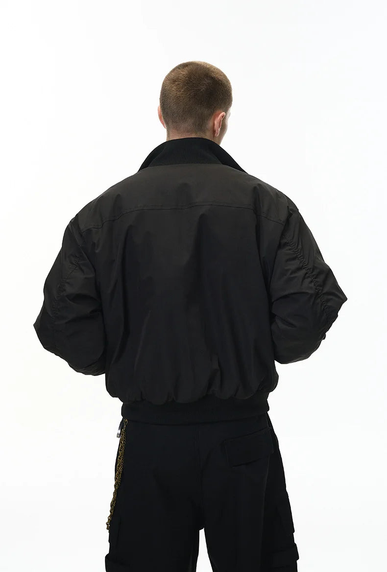 Blouson d'aviateur déstructuré à col montant pour homme