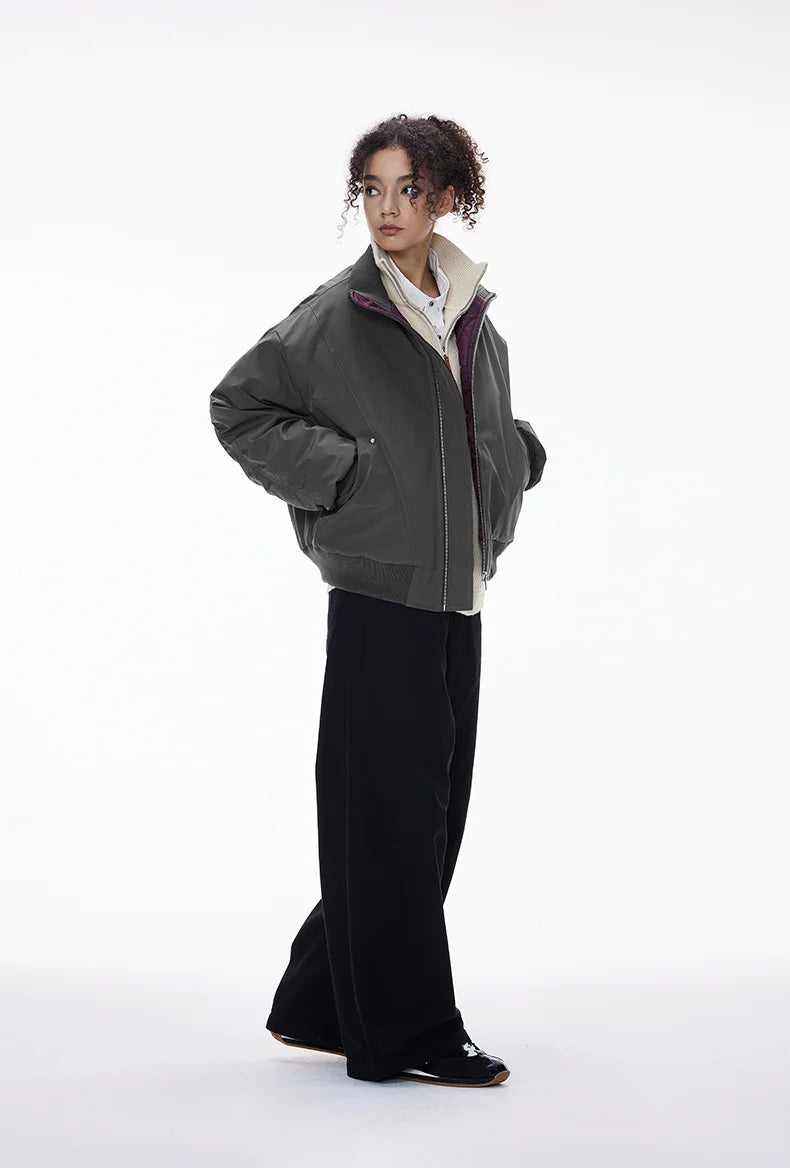 Blouson d'aviateur déstructuré à col montant pour homme