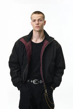 Blouson d'aviateur déstructuré à col montant pour homme
