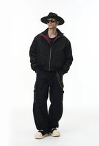 Blouson d'aviateur déstructuré à col montant pour homme