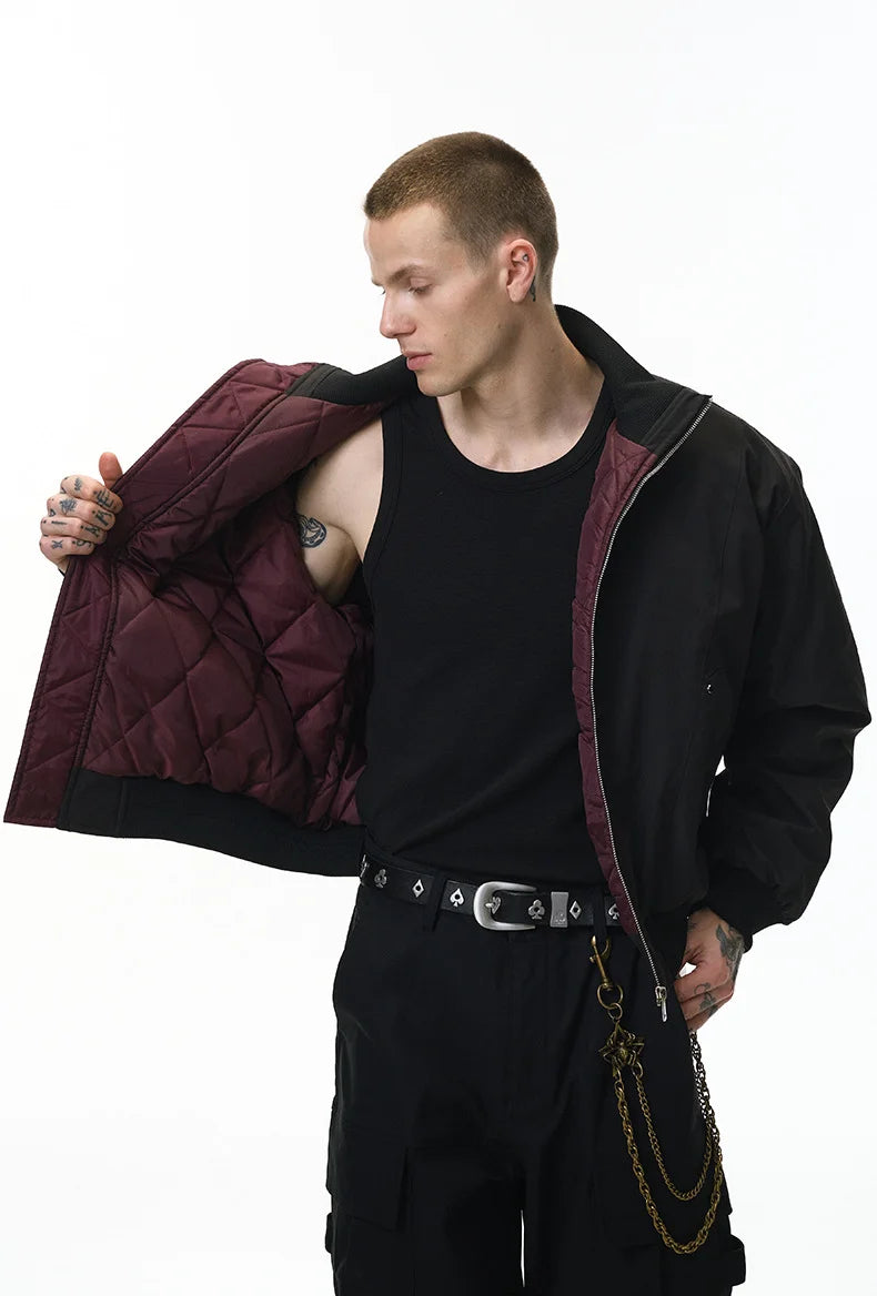 Blouson d'aviateur déstructuré à col montant pour homme