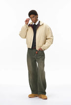 Blouson d'aviateur déstructuré à col montant pour homme
