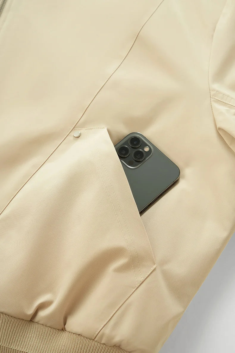 Blouson d'aviateur déstructuré à col montant pour homme