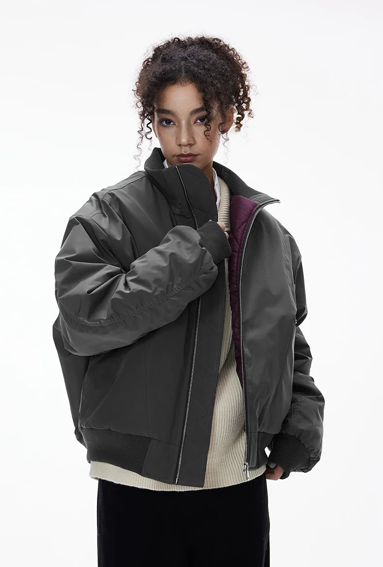 Blouson d'aviateur déstructuré à col montant pour homme
