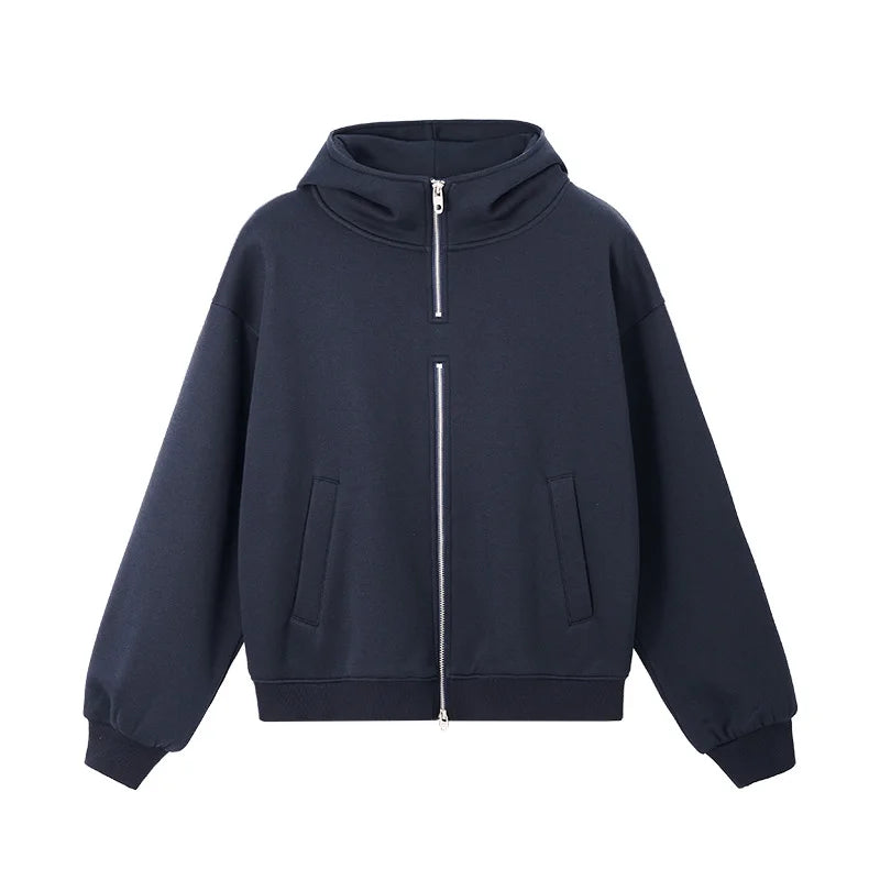 Veste polaire à capuche unisexe avec double fermeture éclair