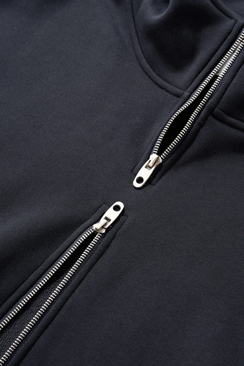 Veste polaire à capuche unisexe avec double fermeture éclair