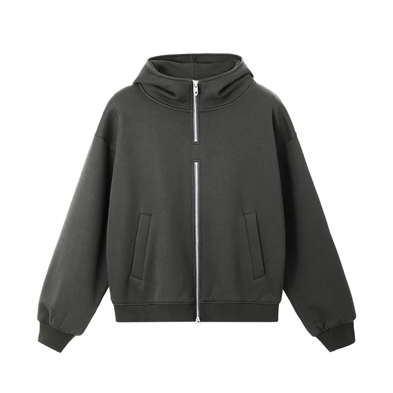 Veste polaire à capuche unisexe avec double fermeture éclair