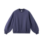 Sweat-shirt ras du cou unisexe en molleton à manches incurvées