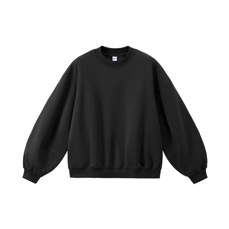 Sweat-shirt ras du cou unisexe en molleton à manches incurvées
