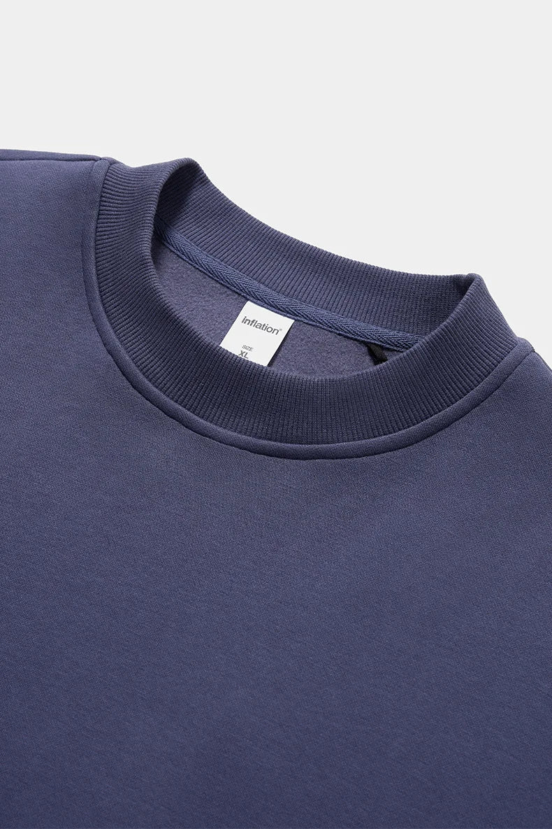 Sweat-shirt ras du cou unisexe en molleton à manches incurvées