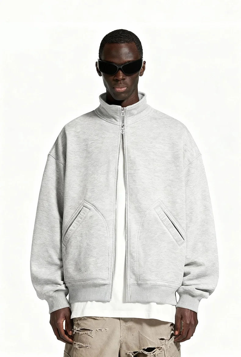 Men's Fleece Stand Collar Zip Jacket