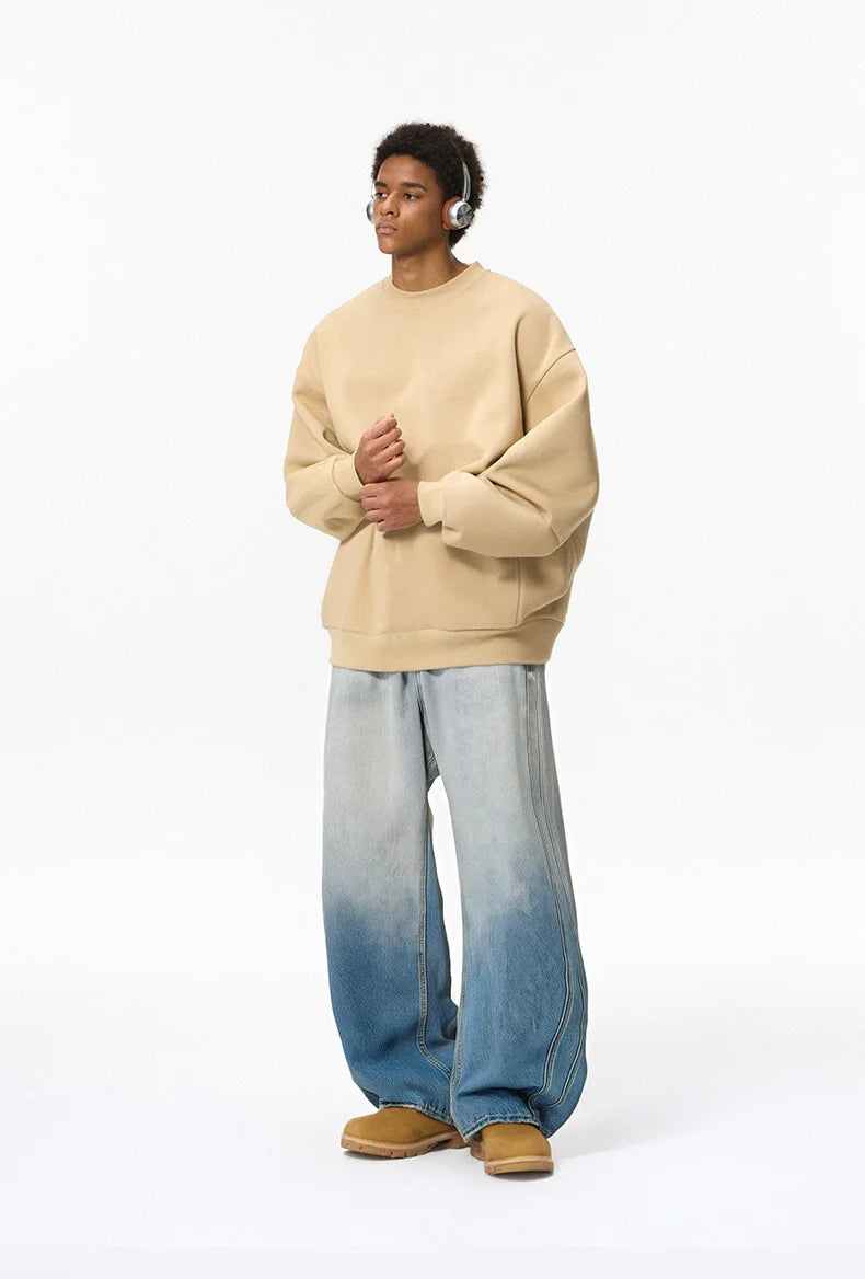 Kestrl "Erosion" Series: Gradient Wide-Leg Distressed Denim