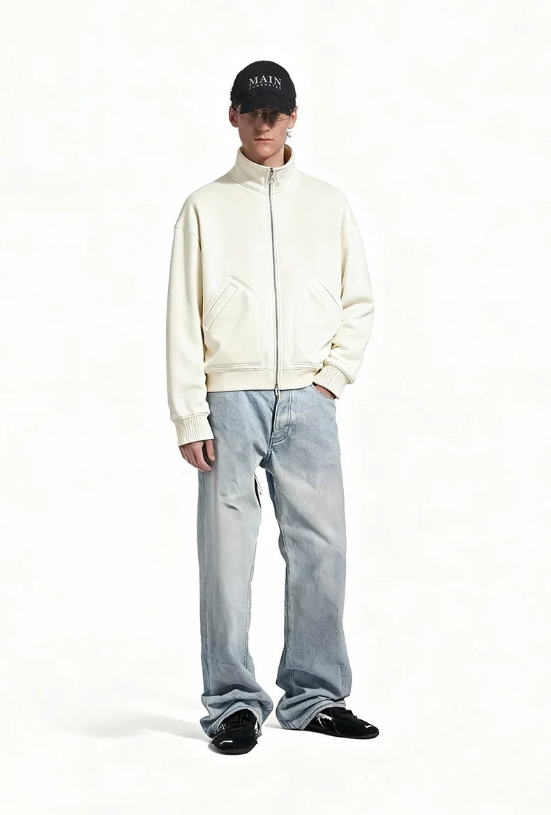 Men's Fleece Stand Collar Zip Jacket