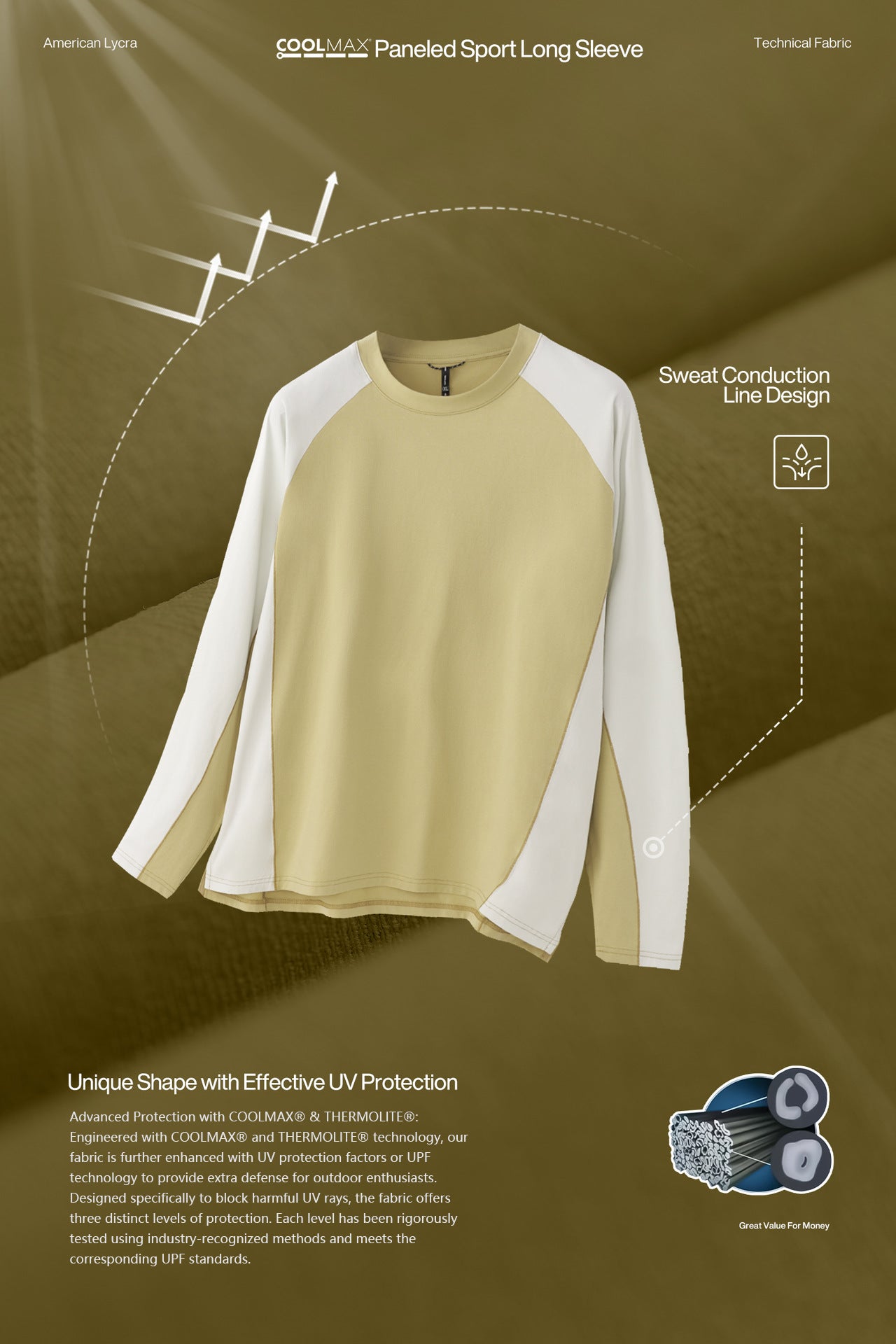 T-shirt à manches longues respirant et à séchage rapide COOLMAX Été 26'
