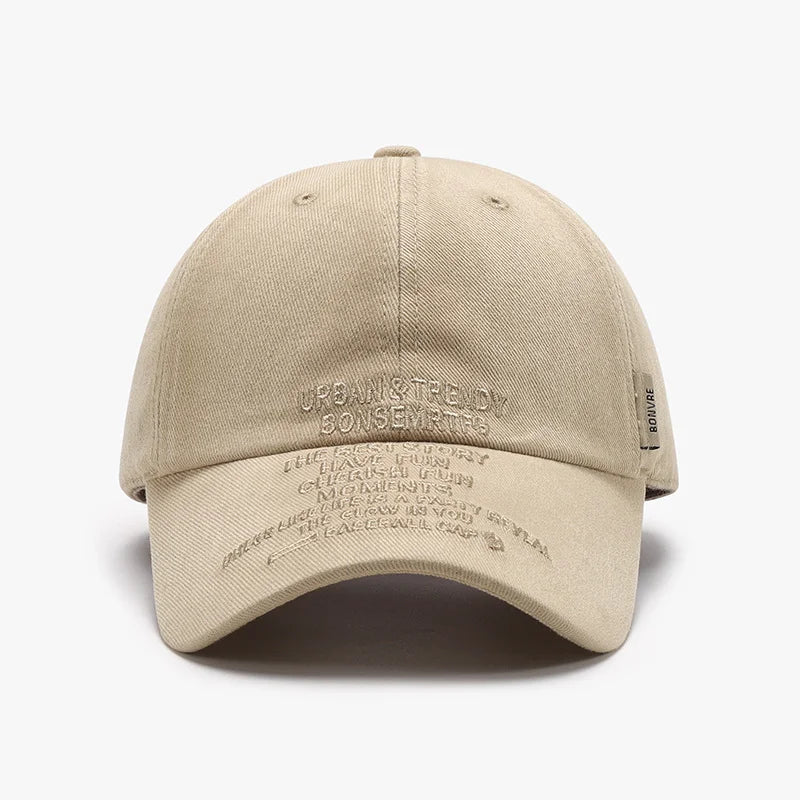 Casquette de baseball brodée en coton délavé vieilli