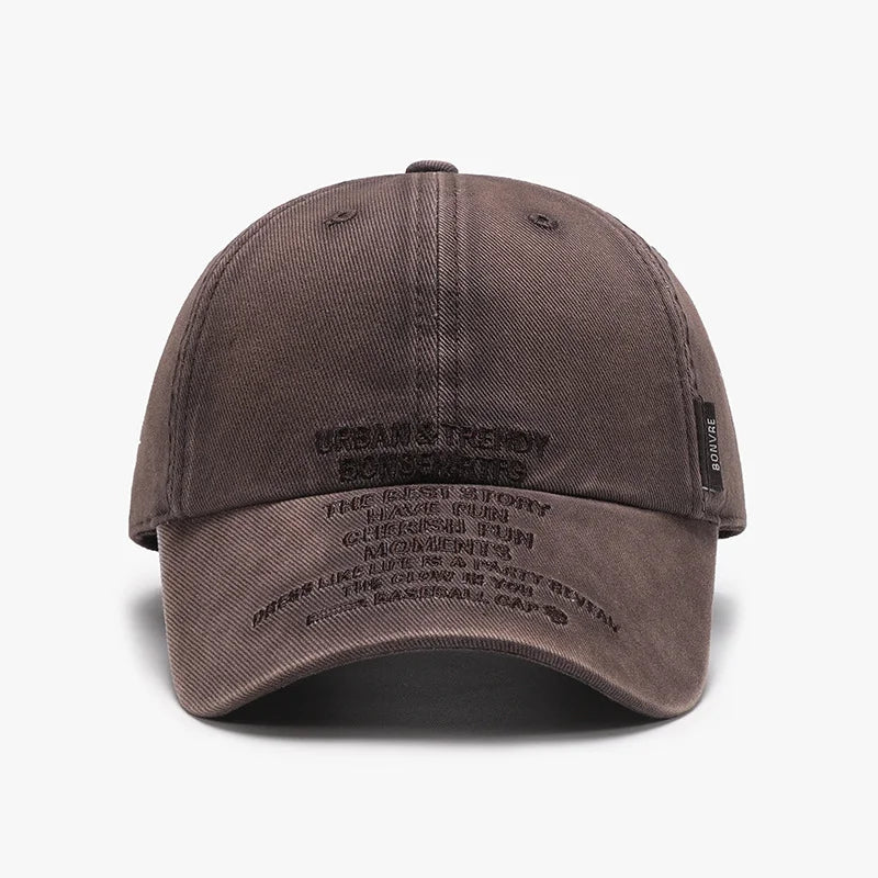 Casquette de baseball brodée en coton délavé vieilli