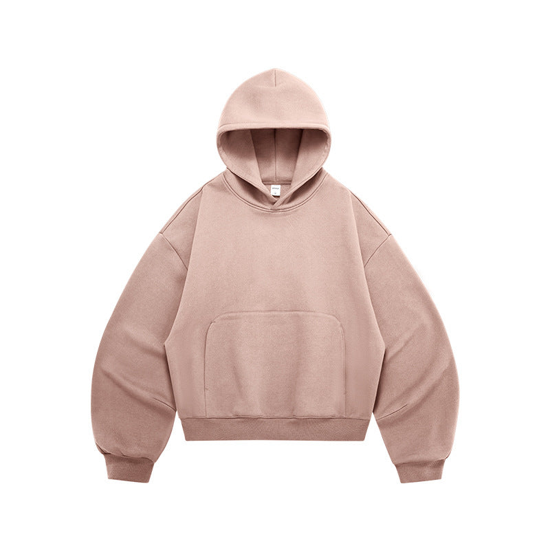 Unisex Crescent Cut Cropped Fleece Hoodie