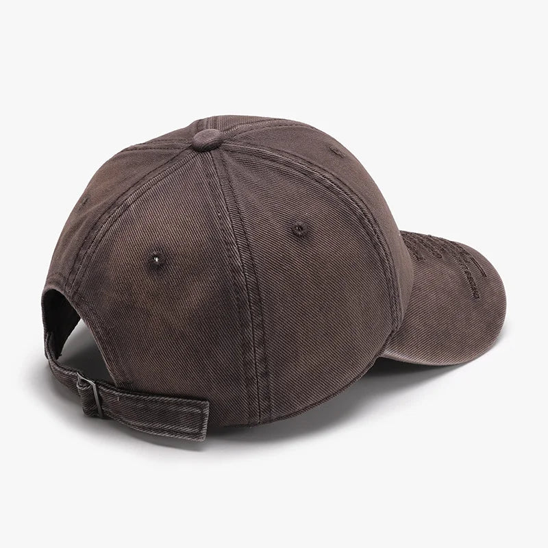 Casquette de baseball brodée en coton délavé vieilli