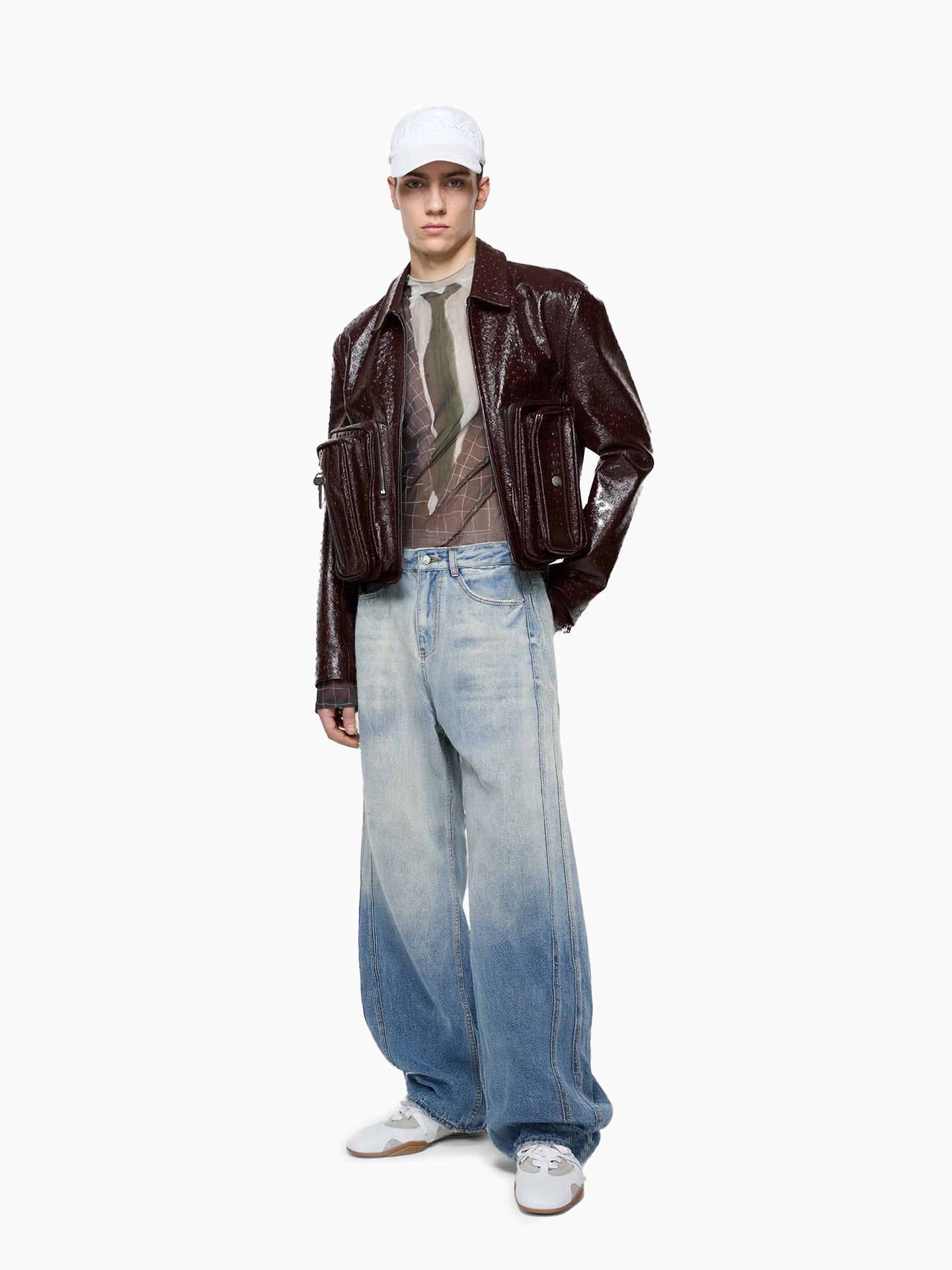 Kestrl "Erosion" Series: Gradient Wide-Leg Distressed Denim