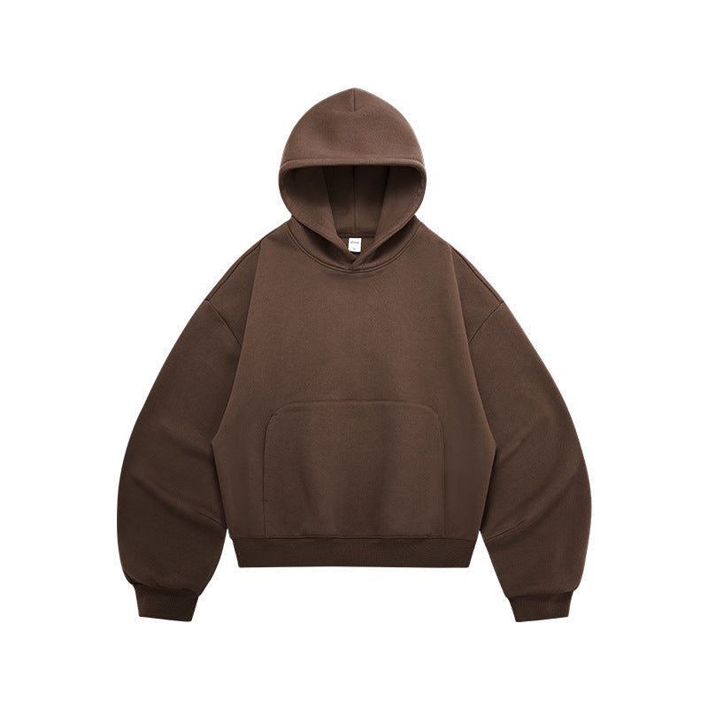 Unisex Crescent Cut Cropped Fleece Hoodie