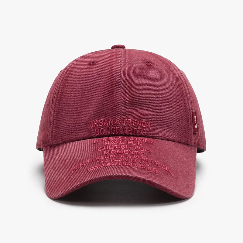 Casquette de baseball brodée en coton délavé vieilli