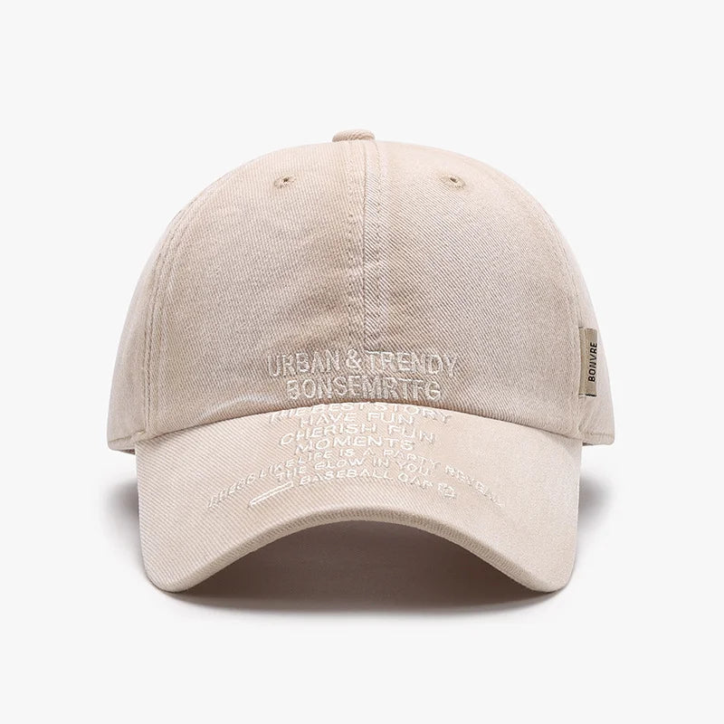 Casquette de baseball brodée en coton délavé vieilli