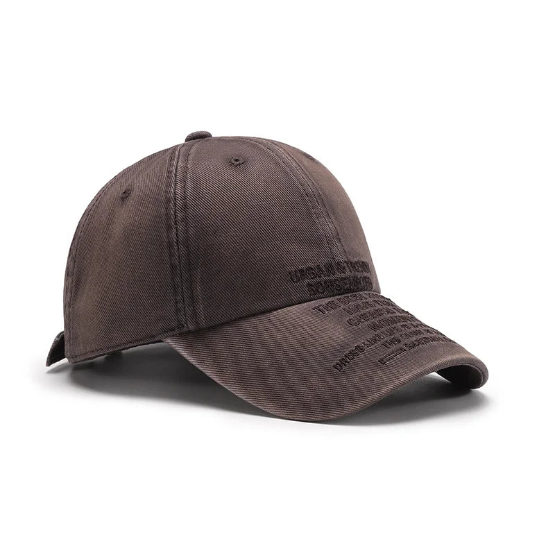 Casquette de baseball brodée en coton délavé vieilli