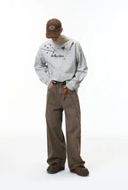 Streetwear Vintage Washed Frayed Detail Cargo Pants