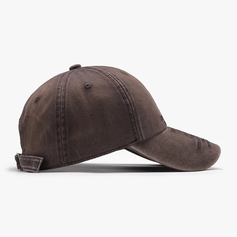 Casquette de baseball brodée en coton délavé vieilli