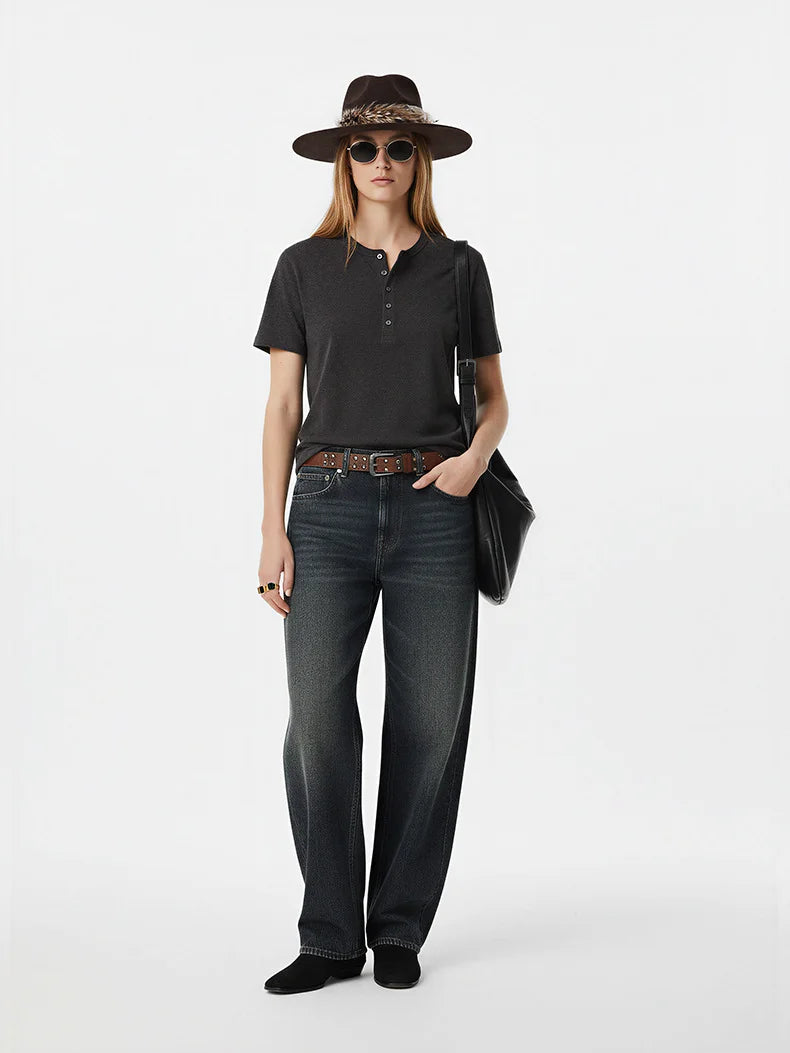 T-shirt henley femme "Old Money" Été 26