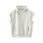Sweat à capuche sans manches à ourlet roulé style urbain