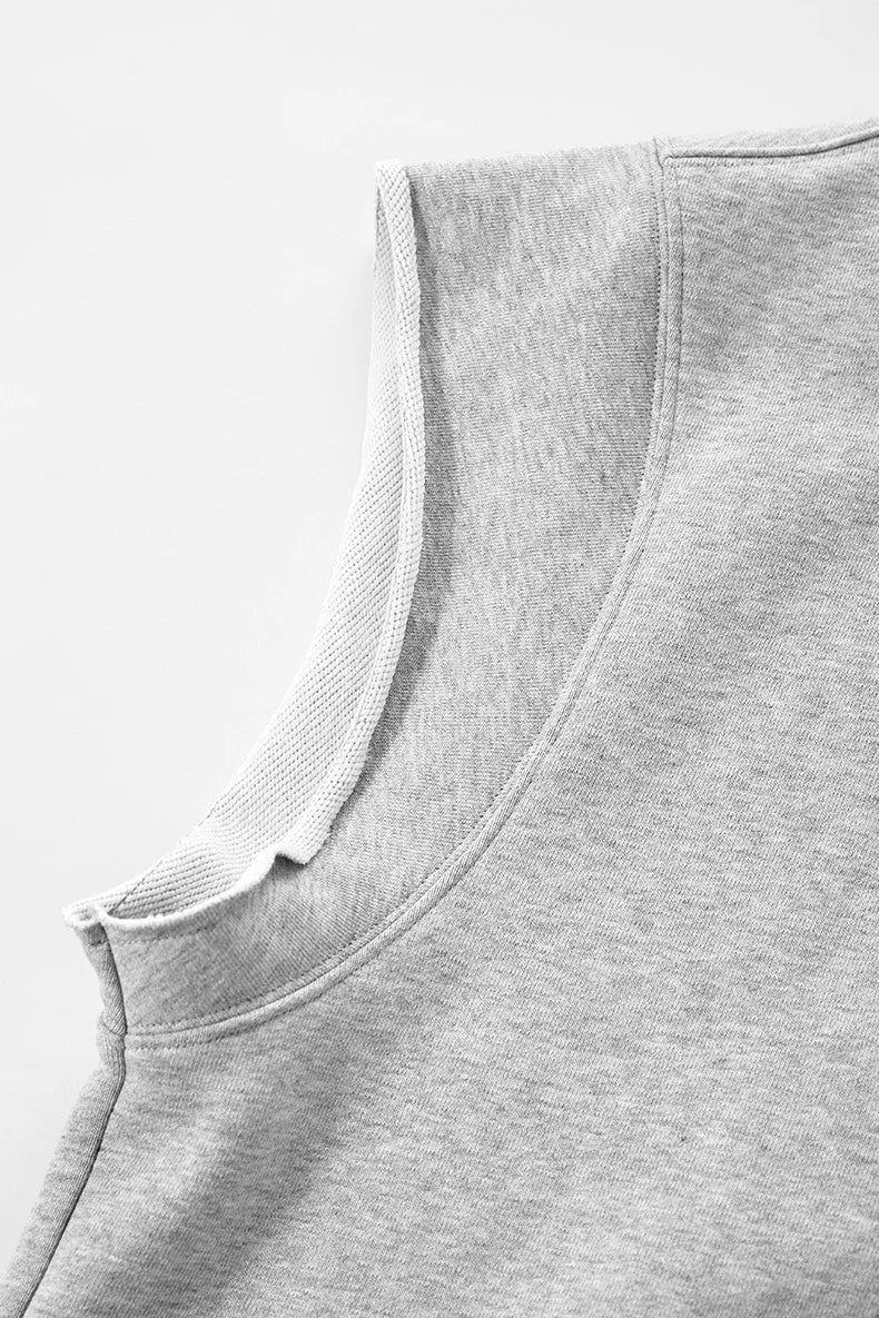 Sweat à capuche sans manches à ourlet roulé style urbain