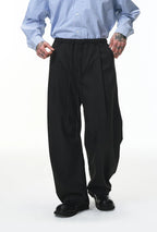 Solid Color Linen Blend Wide-Leg Pants