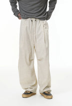 Solid Color Linen Blend Wide-Leg Pants