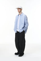 Solid Color Linen Blend Wide-Leg Pants
