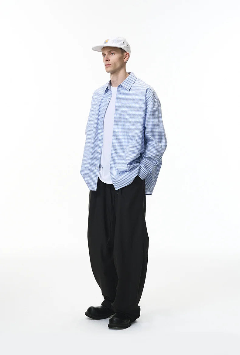 Solid Color Linen Blend Wide-Leg Pants