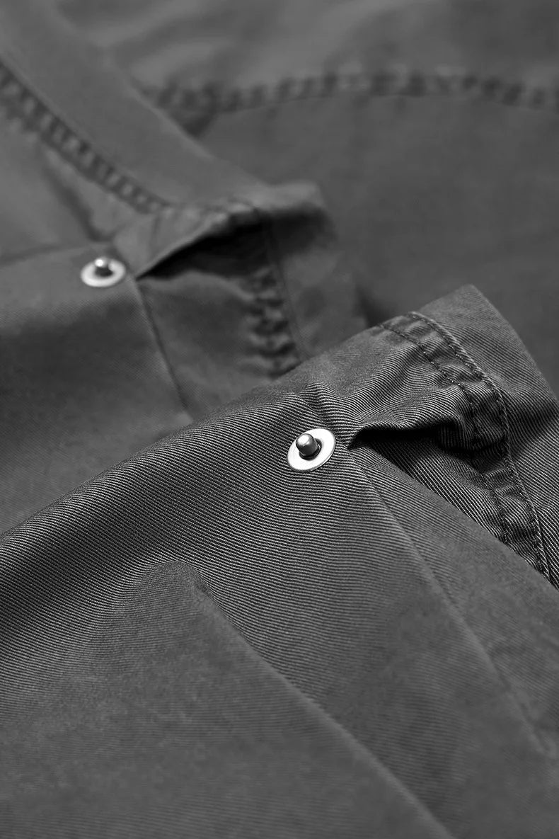 Chemise de travail en coton délavé vintage pour homme Printemps 26