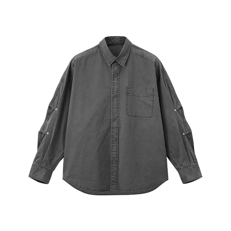 Chemise de travail en coton délavé vintage pour homme Printemps 26