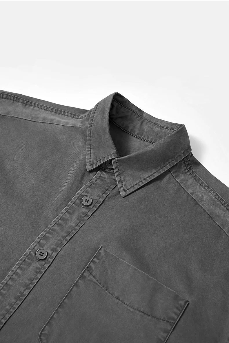 Chemise de travail en coton délavé vintage pour homme Printemps 26