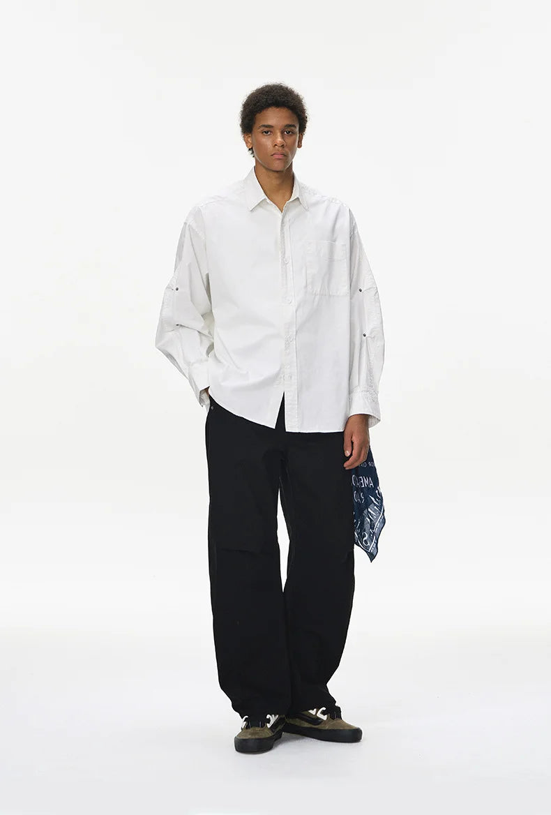 Chemise de travail en coton délavé vintage pour homme Printemps 26