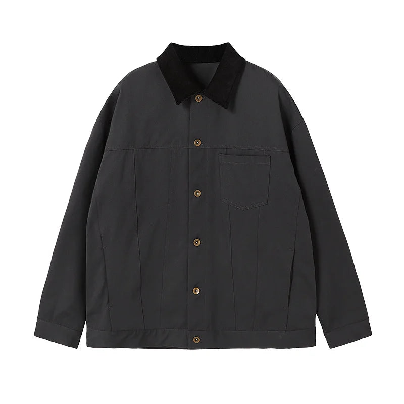 Veste en jean de travail en velours côtelé extensible pour homme