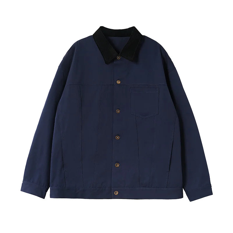 Veste en jean de travail en velours côtelé extensible pour homme